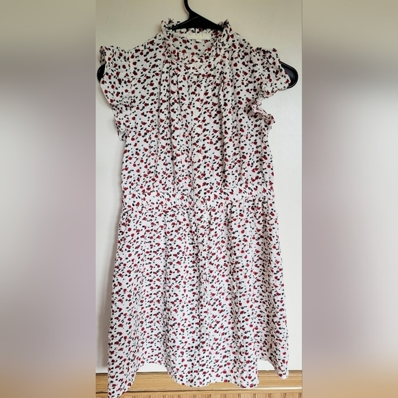 Chelsea & Violet Girls Floral Button Neck Ruffle Sleeves Dress Size Medium - Picture 1 of 5